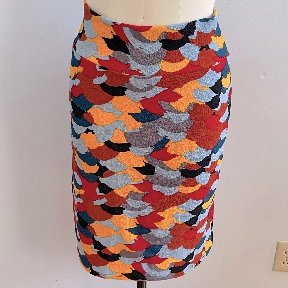 LuLaRoe Multicolored Cassie Skirt- Paintbrush Pattern- Size 2XL